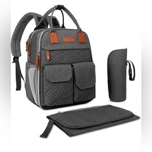 Dark grey diaper bag backpack-New